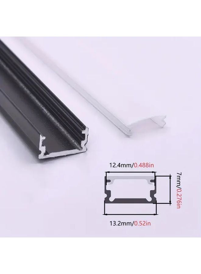 12 قطعة قناة إضاءة LED من الألومنيوم على شكل حرف U بطول 100 سم مع غطاء من البولي كربونات لشريط الإضاءة - Image 2